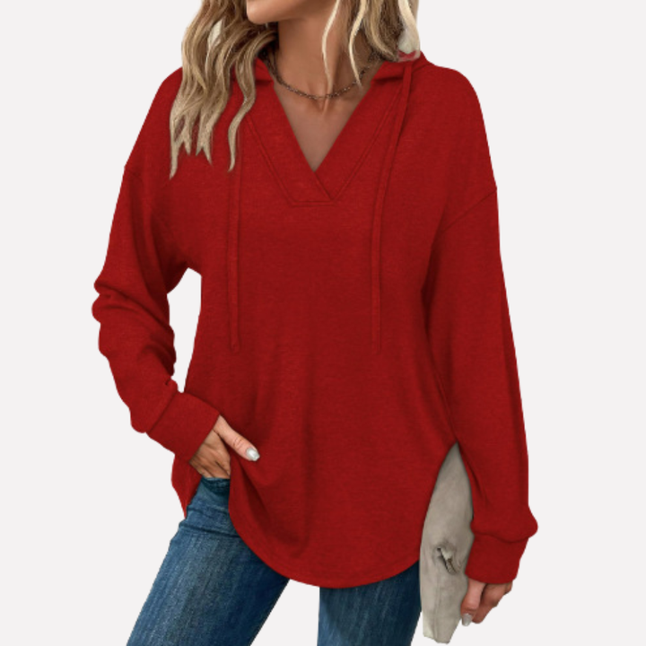 V‑Hals Oversized Hoodie