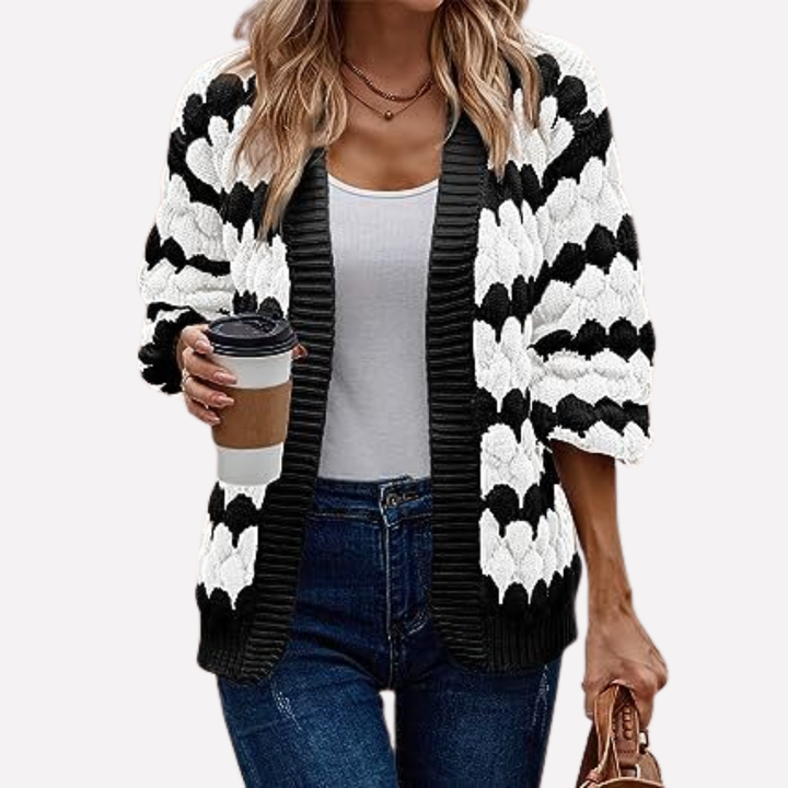 Dames Open-Front Cardigan – Stijlvol en Veelzijdig Laagjesstuk
