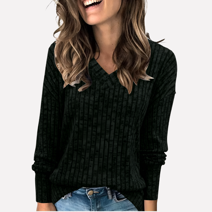 Vrouwen V-hals Lange Mouwen Top – Stijlvol en Comfortabel