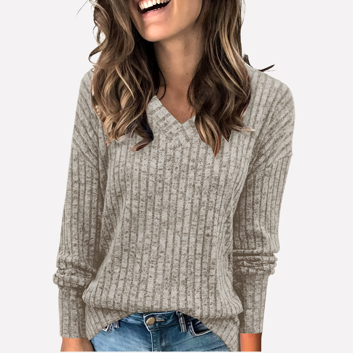 Vrouwen V-hals Lange Mouwen Top – Stijlvol en Comfortabel