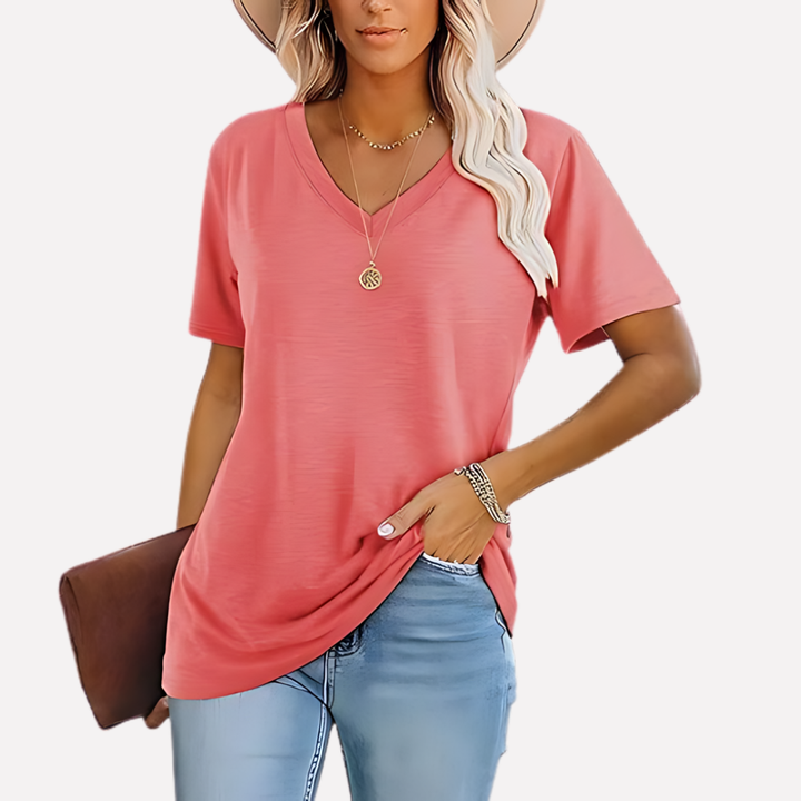 Vrouwen V‑Hals Korte Mouwen Top