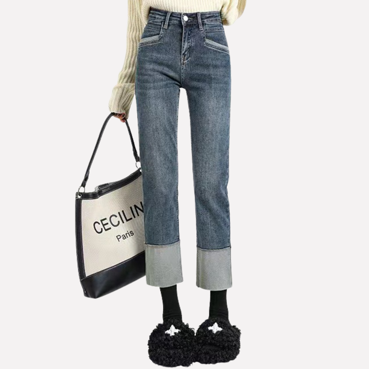 Vrouwen Hoge Taille Brede Pijpen Jeans