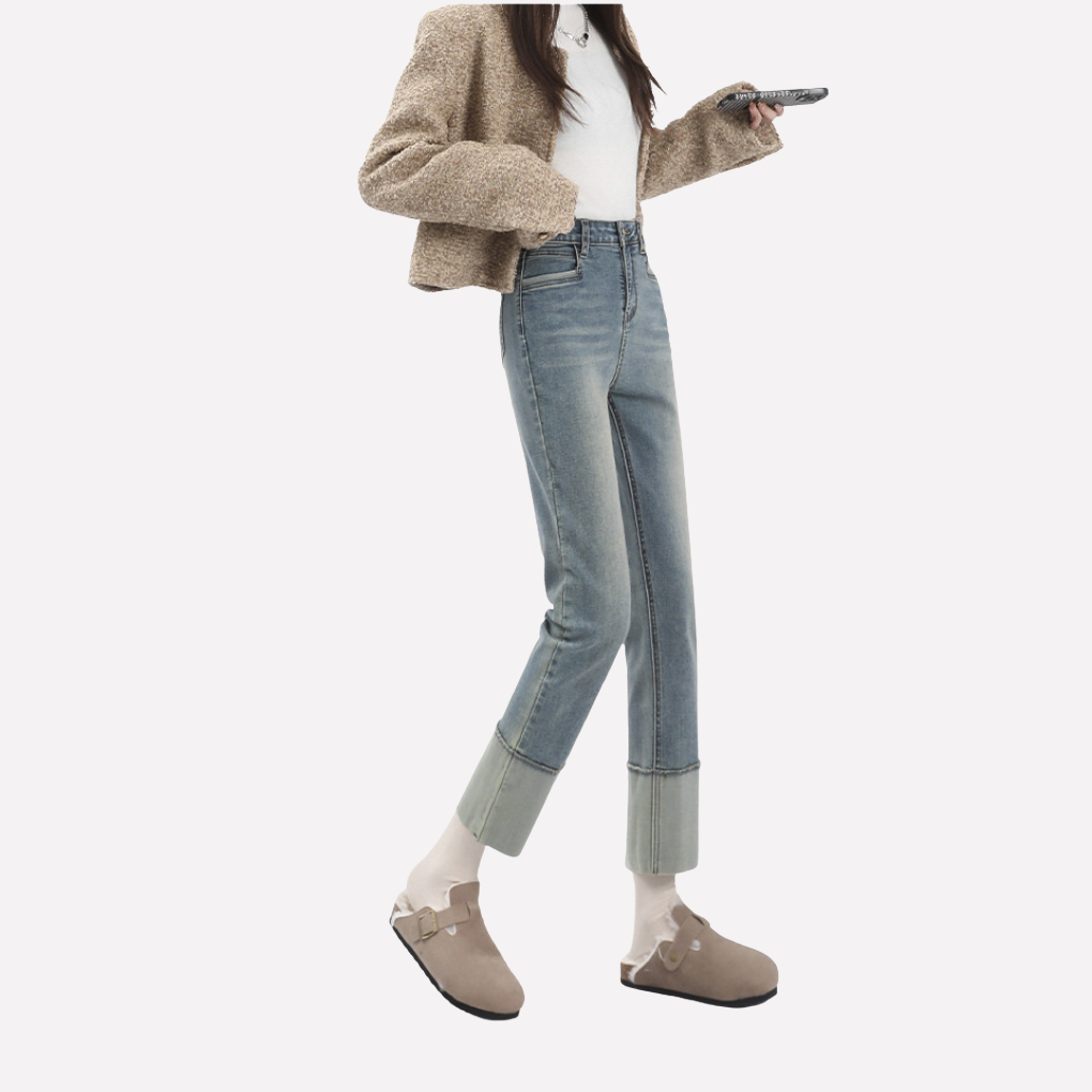 Vrouwen Hoge Taille Brede Pijpen Jeans