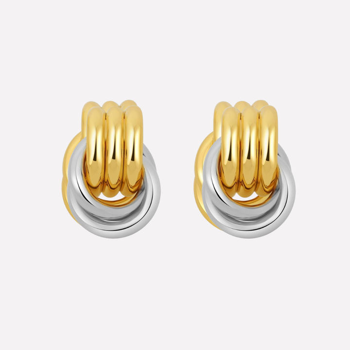 Gouden Knoop Druppel Oorringen