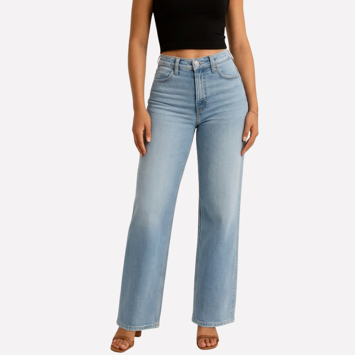 Vrouwen Hoge Taille Rechtermans Jeans – Casual Gekorte Stijl