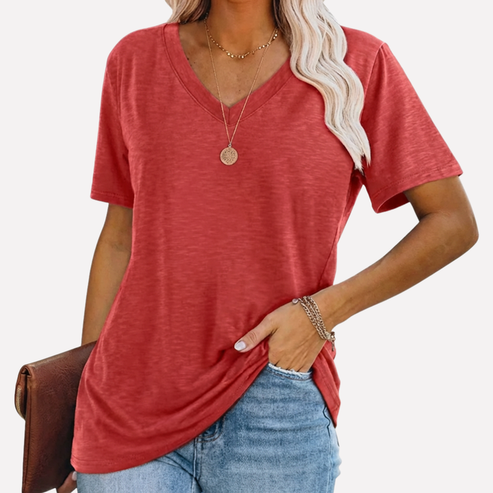 Vrouwen V‑Hals Korte Mouwen Top