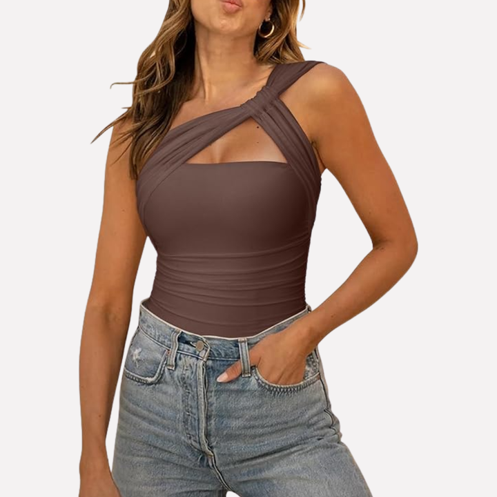 Vrouwen Asymmetrische Een‑Schouder Bodysuit