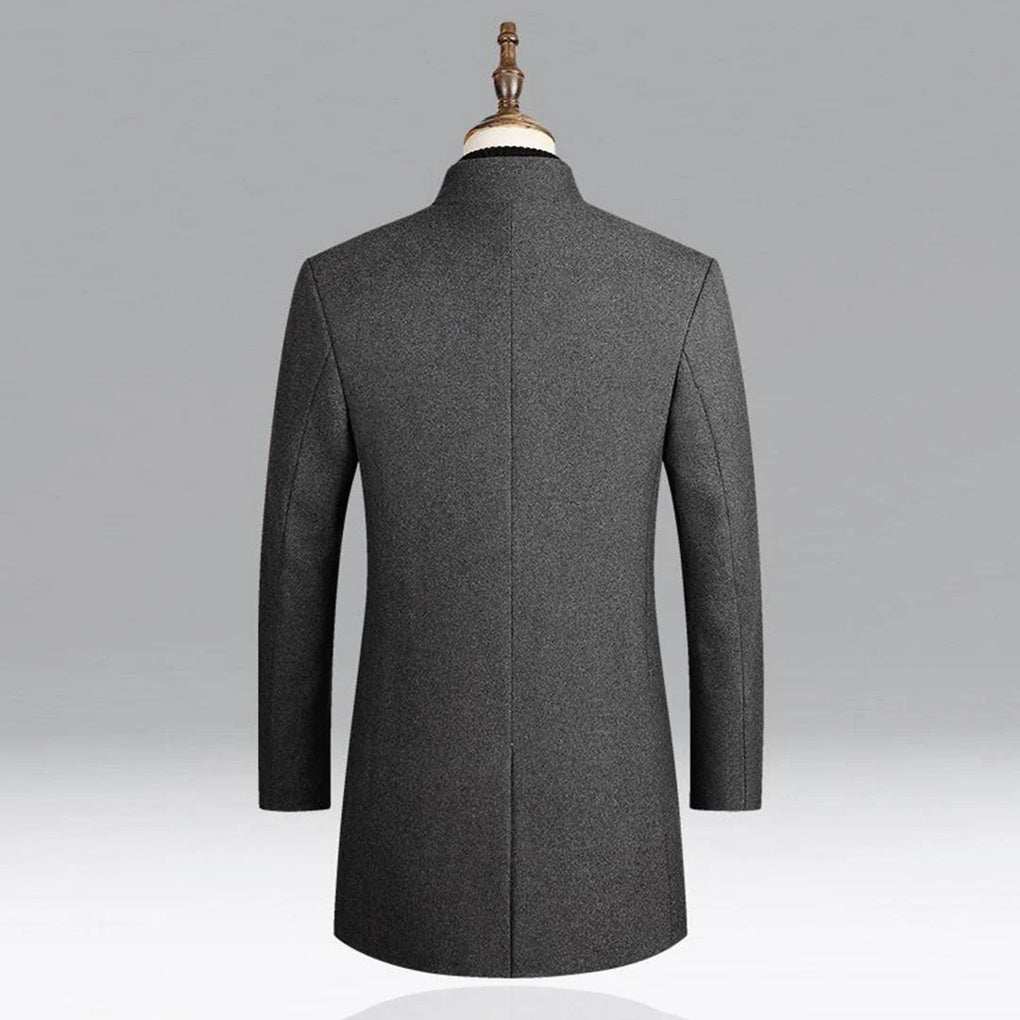 Elegante wollen klassieke herenjas, tijdloze formele laag