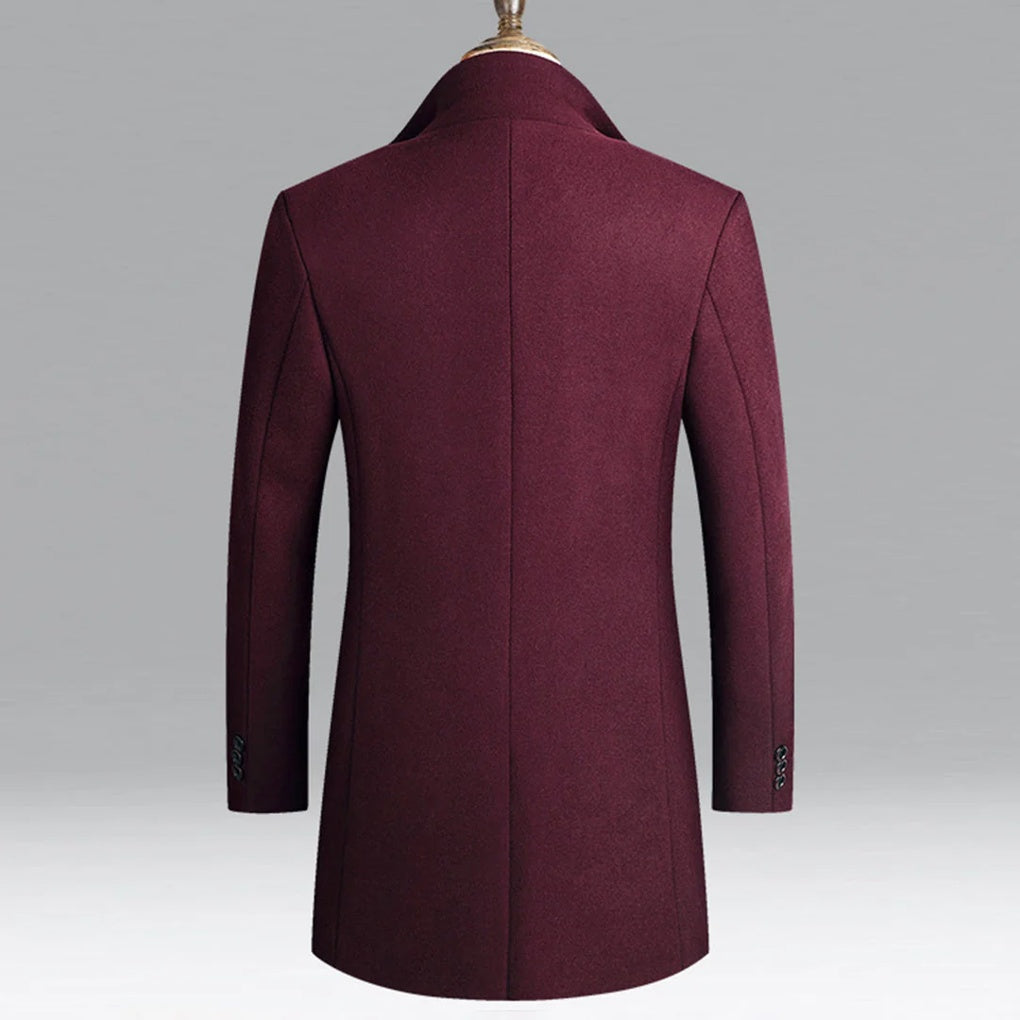 Elegante wollen klassieke herenjas, tijdloze formele laag