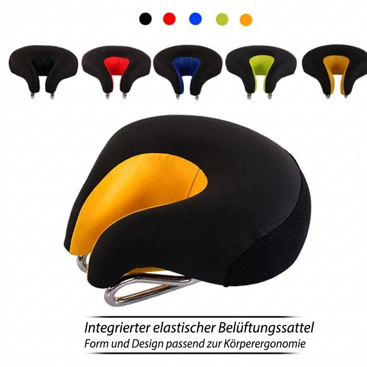 Mountainbikezadel zonder neus | Ergonomisch gevoerd zitkussen | Drukverlichting