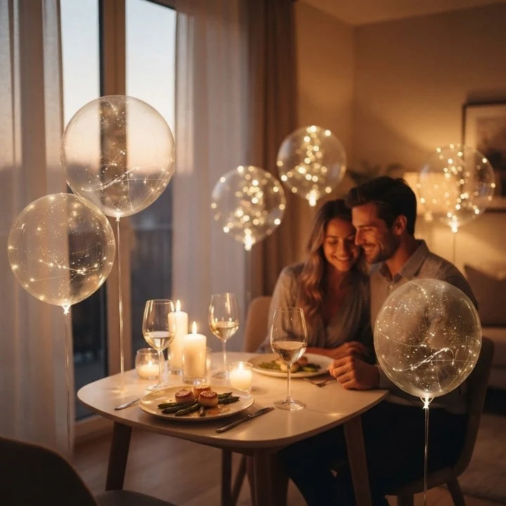 LED-ballonnenset (10 stuks) – warm licht, geen stroomaansluiting nodig, voor elke gelegenheid
