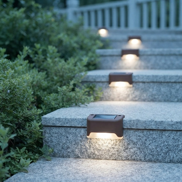 Solar-trapverlichting, set van 8 – zelfopladend, automatisch aan/uit