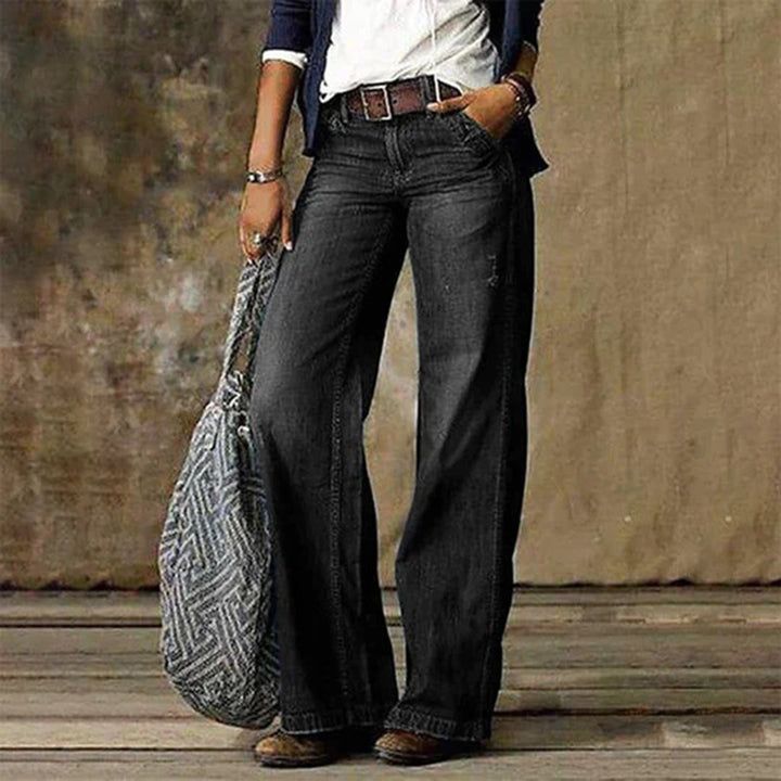 Klassieke high-waist jeans met wijde pijpen - Karla