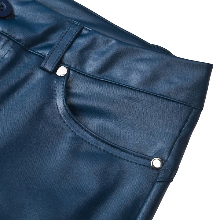 Leren stretchbroek met hoge taille – Raffaela