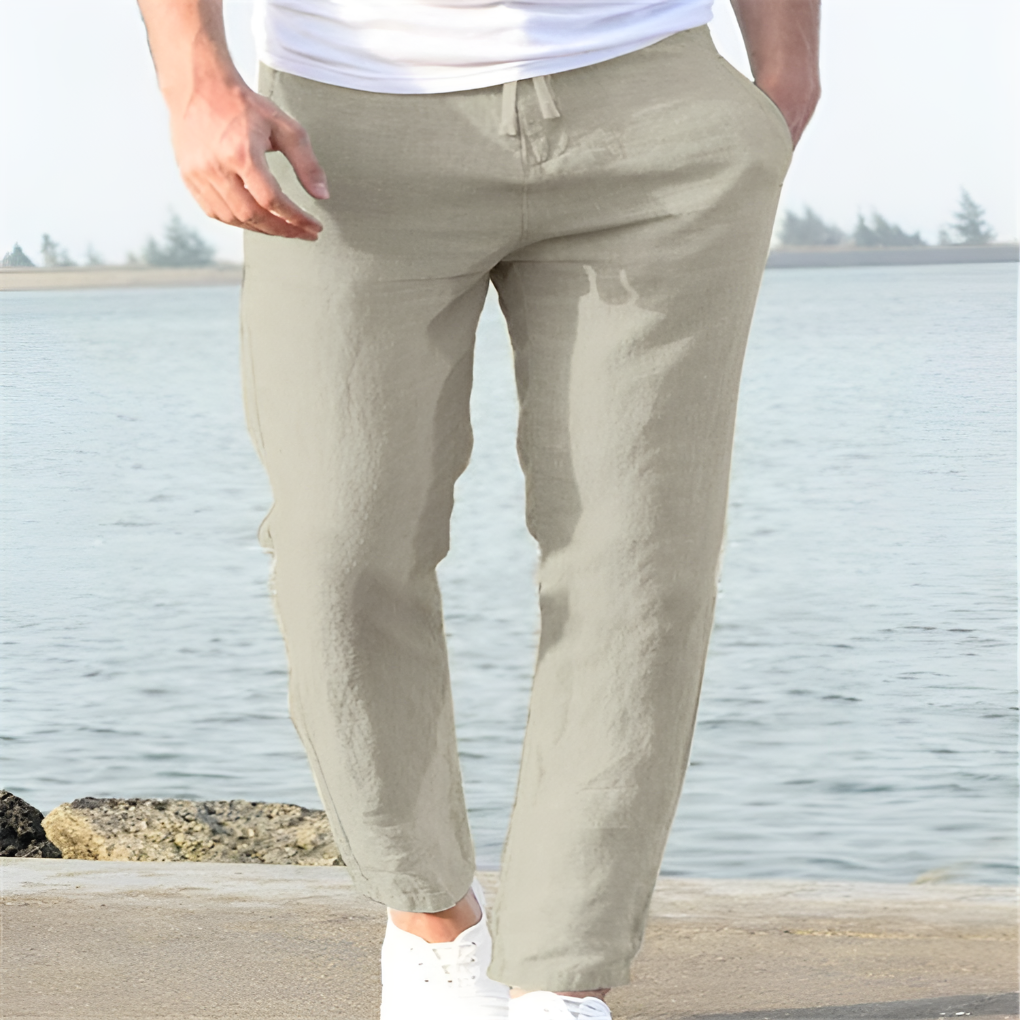 Heren linnen broek, casual stijl voor warme dagen