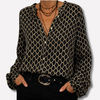Bedrukte elegante blouse met V-hals