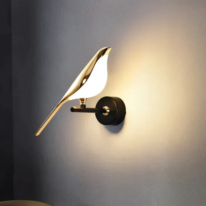 Moderne vogel-wandlamp – AviaryGlow