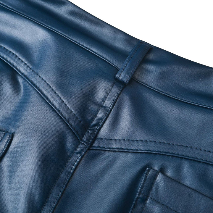 Leren stretchbroek met hoge taille – Raffaela