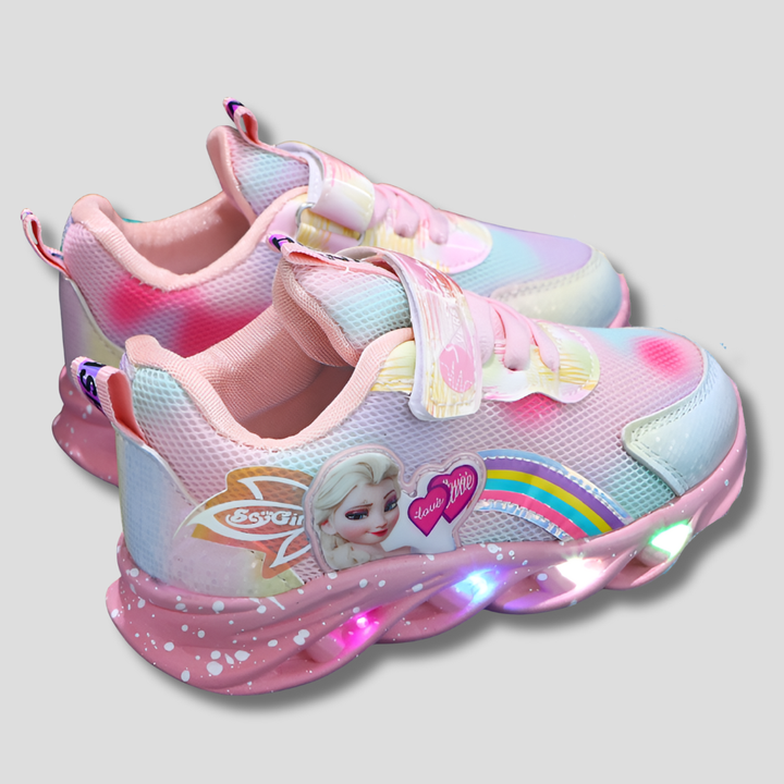 Kleurrijke oplichtende kindersneakers