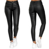 Leren stretchbroek met hoge taille – Raffaela