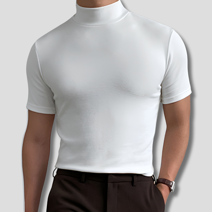 Heren T-shirt met hoge kraag