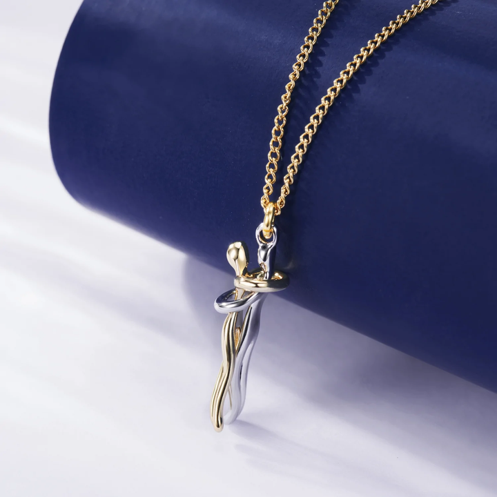 Gouden omhelzing paar hanger ketting