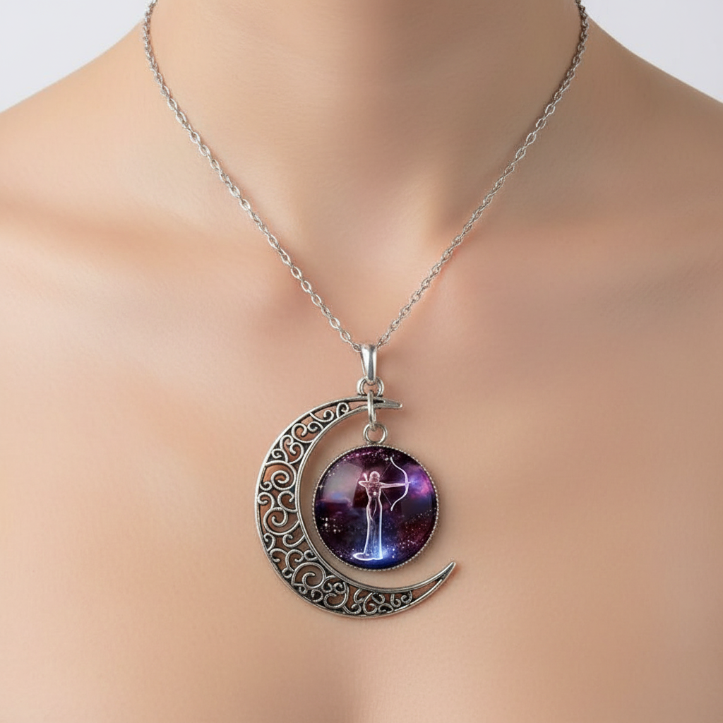 Ketting met maanhanger en sterrenbeeld – StarGleam
