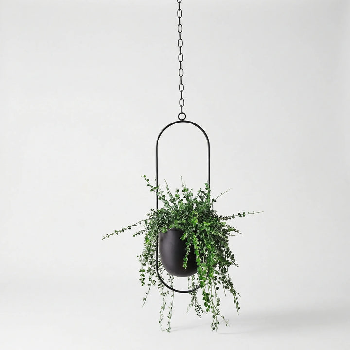 Hangende bloempot met geometrisch frame – Floraveil