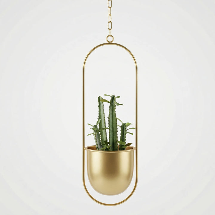 Hangende bloempot met geometrisch frame – Floraveil