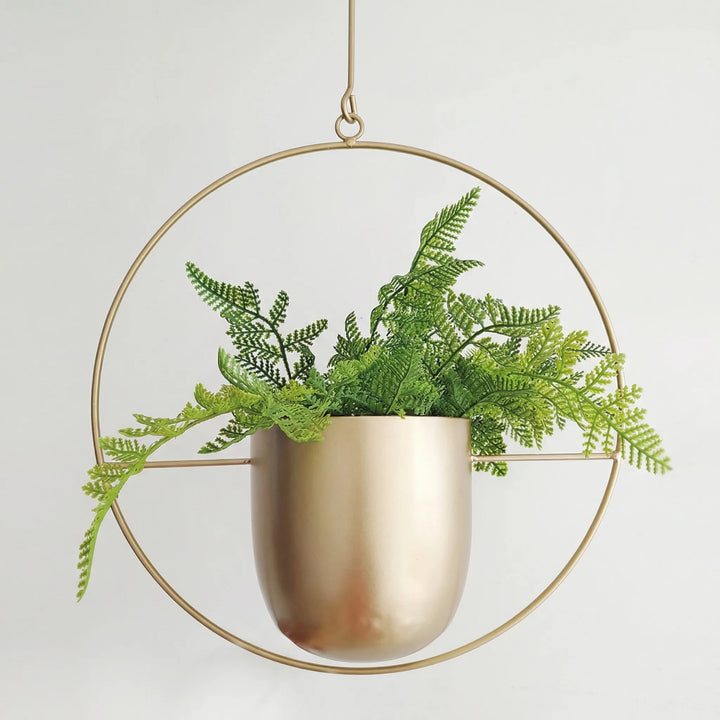 Hangende bloempot met geometrisch frame – Floraveil
