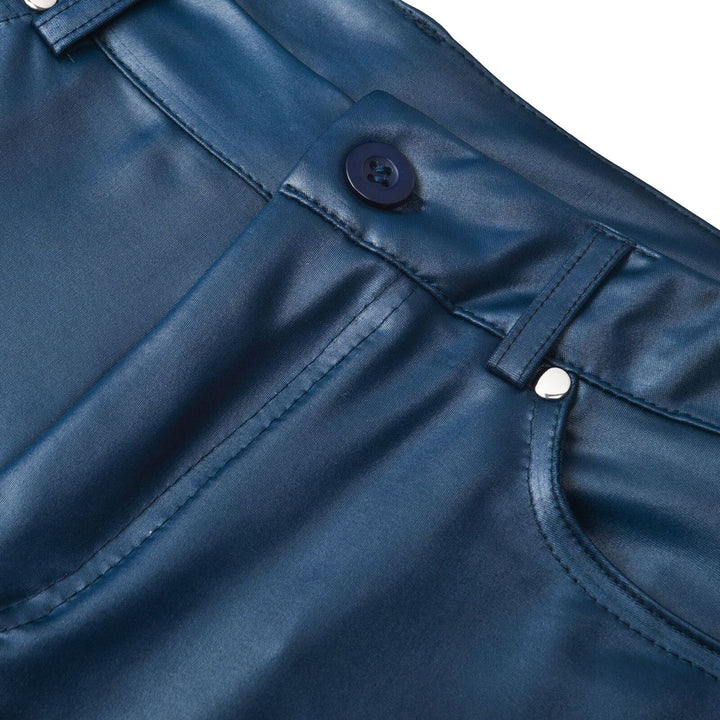 Leren stretchbroek met hoge taille – Raffaela