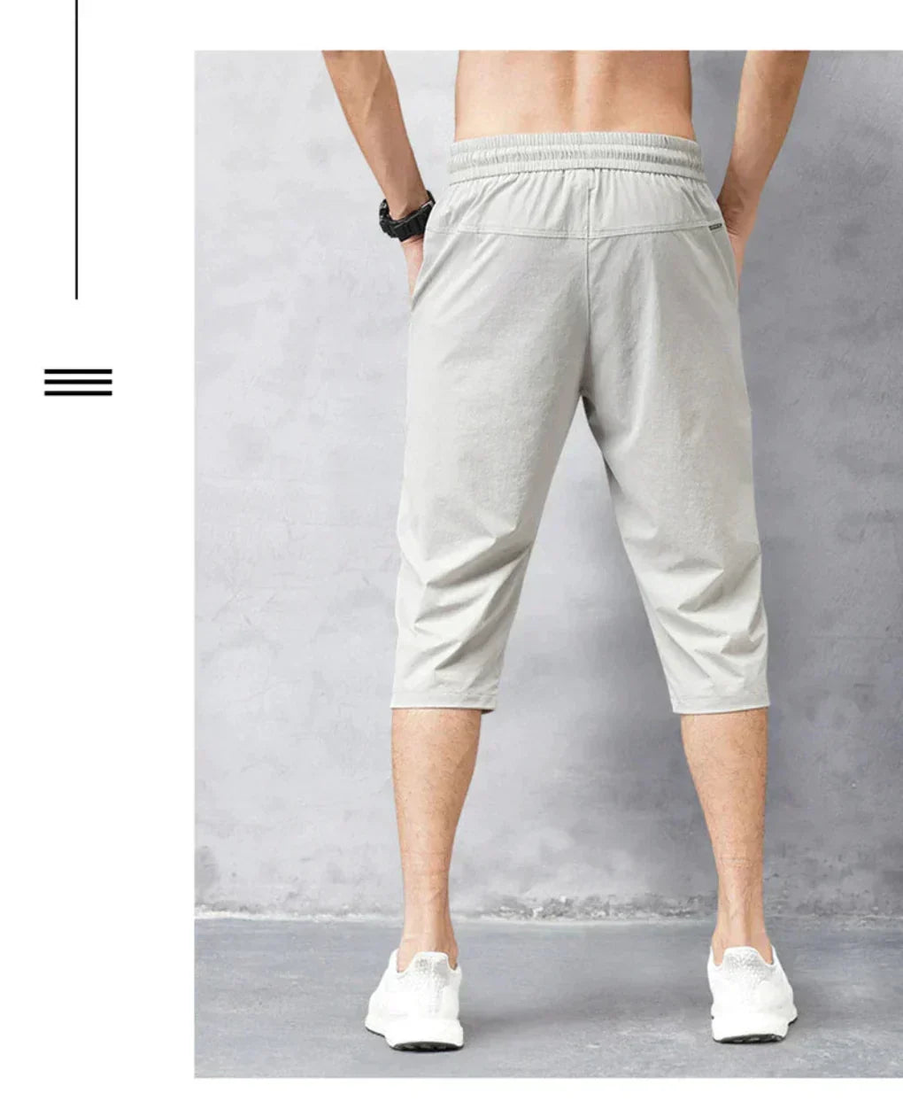 Heren 3/4 nylon broek – snel drogend en veelzijdig
