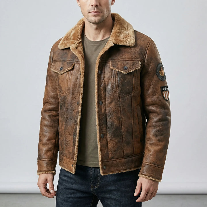 Herenbikerjack in klassieke stijl – Mio