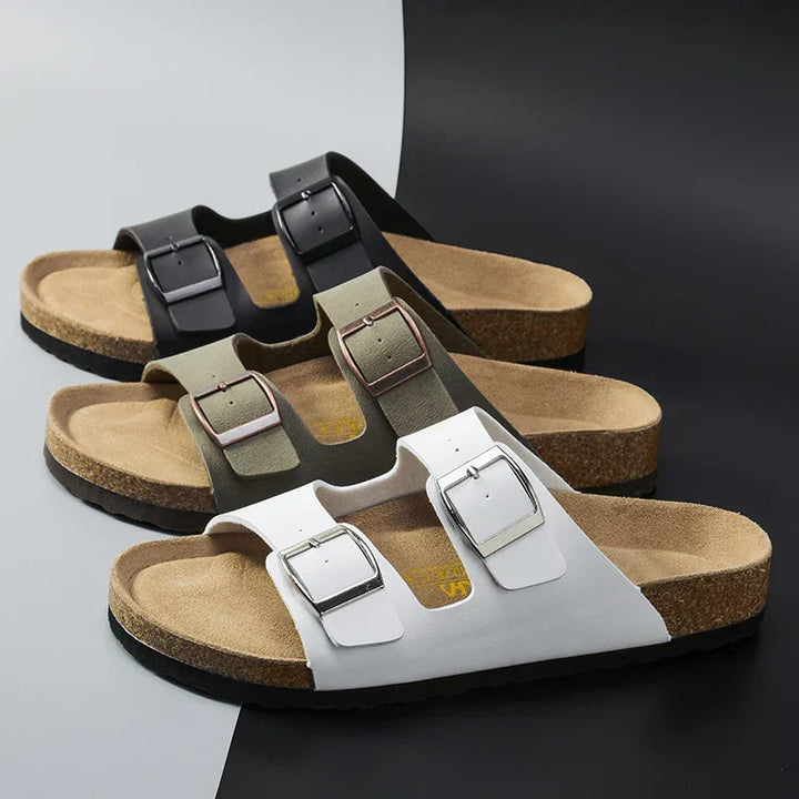 Luchtige, comfortabele leren herensandalen met verstelbare bandjes – Matteo