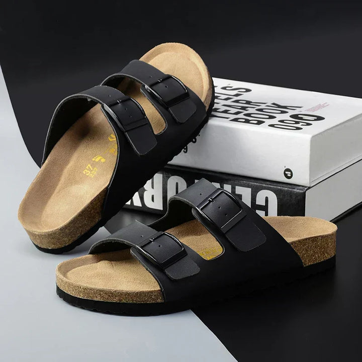 Luchtige, comfortabele leren herensandalen met verstelbare bandjes – Matteo
