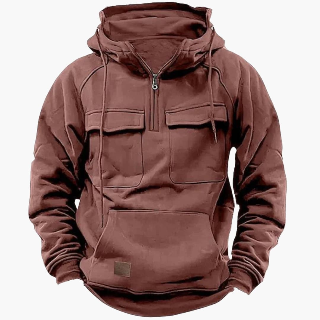 Heren Half‑Zip Hoodie met Borstzakken