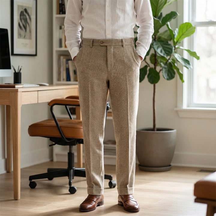 Visgraat slank gesneden broek - Martin