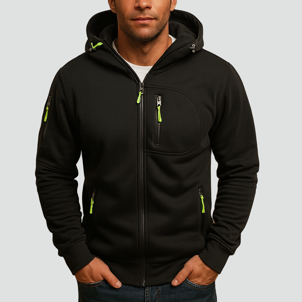 Hoodie voor heren | Rits & verstelbare capuchon