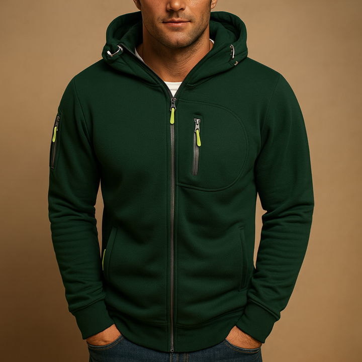 Hoodie voor heren | Rits & verstelbare capuchon