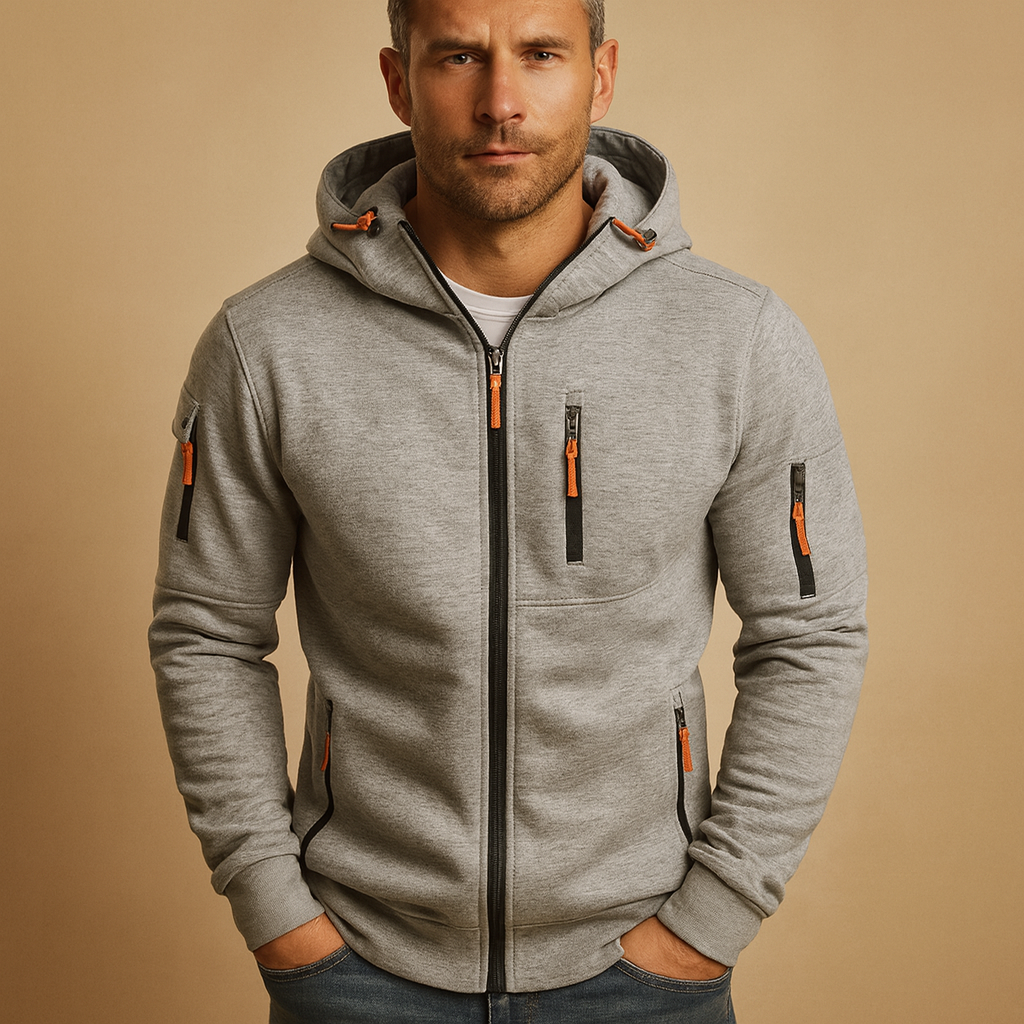 Hoodie voor heren | Rits & verstelbare capuchon