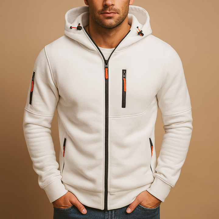 Hoodie voor heren | Rits & verstelbare capuchon