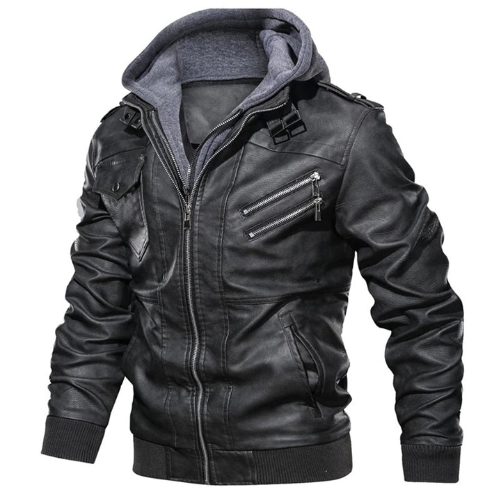Mucho - Leren jack met capuchon voor mannen