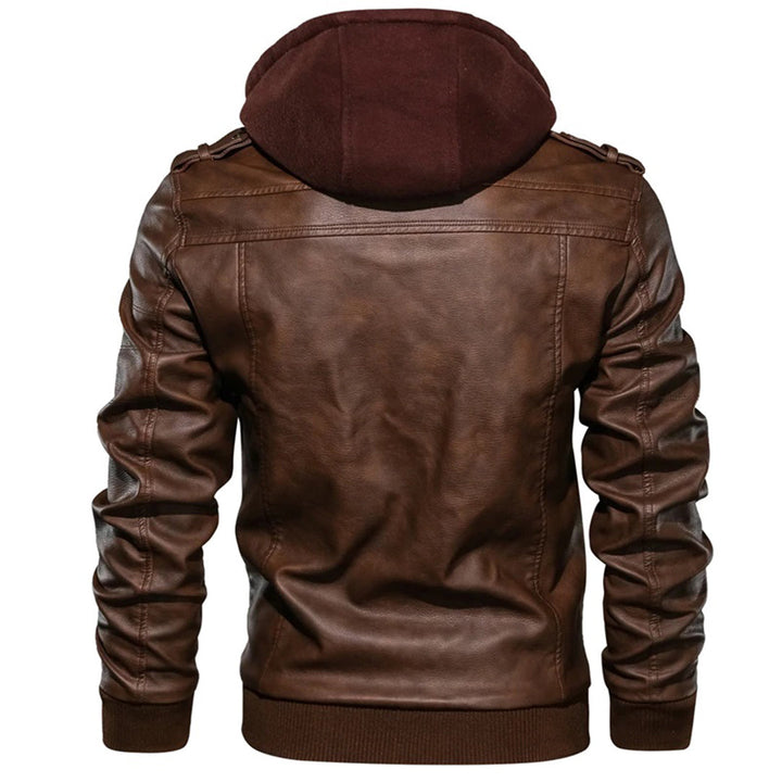 Mucho - Leren jack met capuchon voor mannen