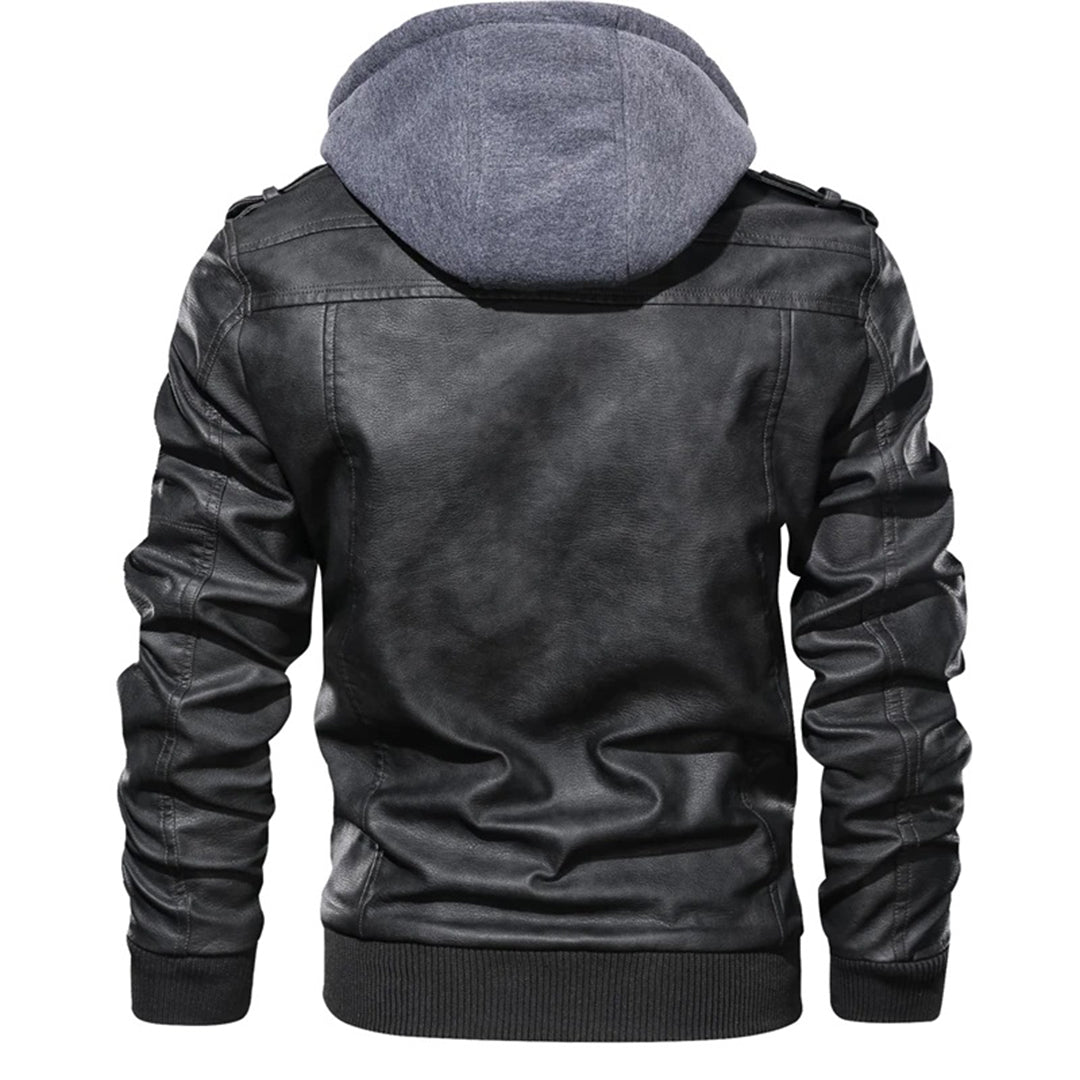 Mucho - Leren jack met capuchon voor mannen