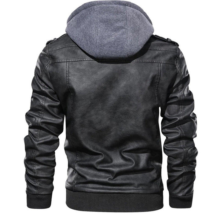 Mucho - Leren jack met capuchon voor mannen
