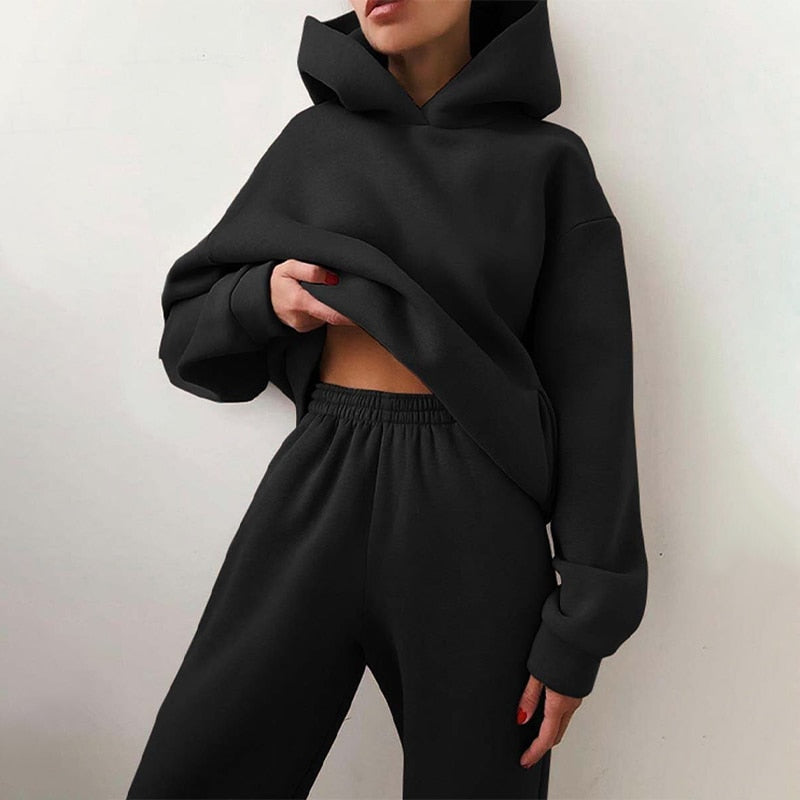 Dames joggingset | 2-delig: hoodie & broek met stretchtaille