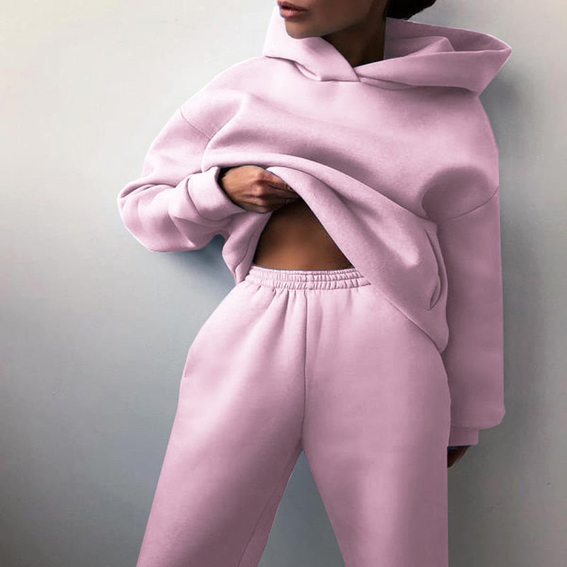 Dames joggingset | 2-delig: hoodie & broek met stretchtaille