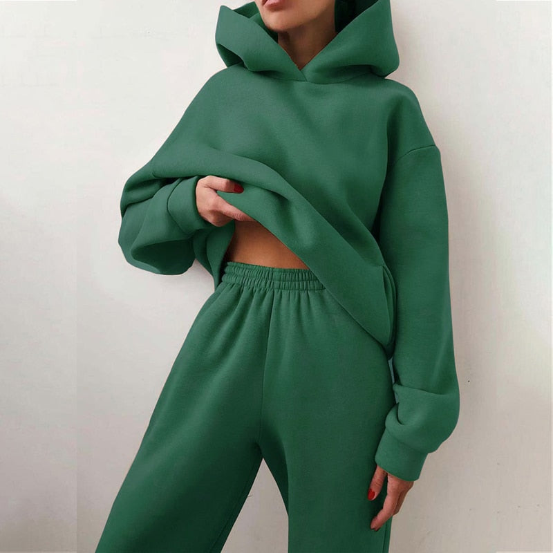 Dames joggingset | 2-delig: hoodie & broek met stretchtaille