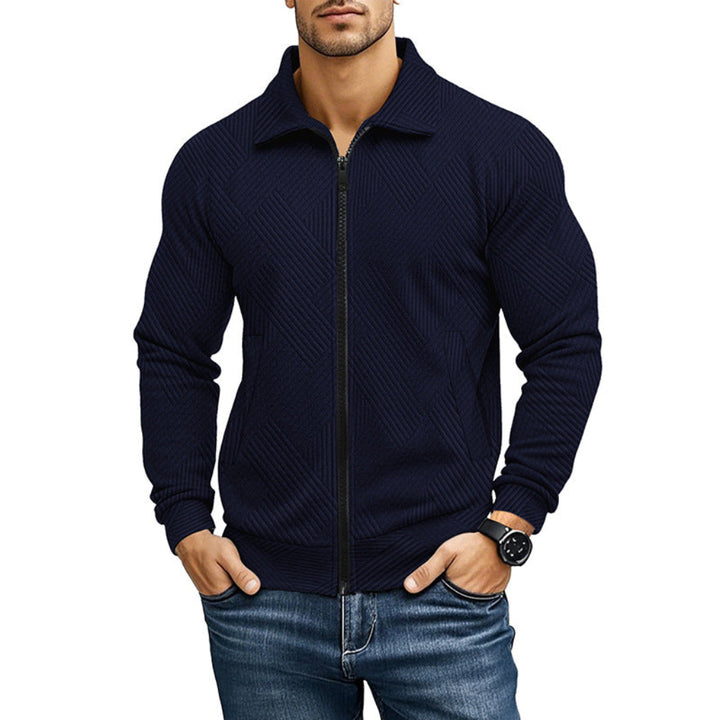Comfortabele Vest met Geribd Textuurpatroon en Rits voor Heren — afbeelding 7