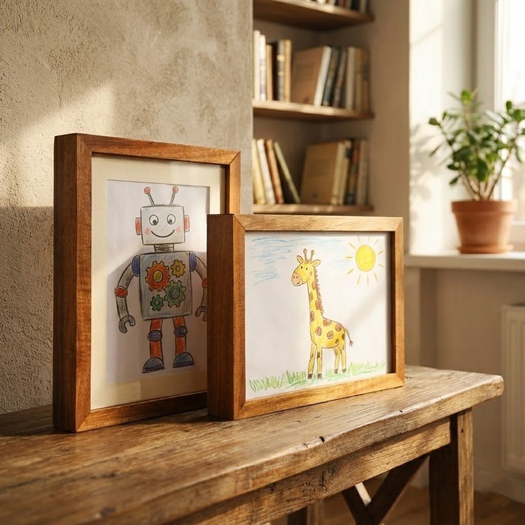 Kinderfotolijst met opbergruimte voor kunstwerken en knutselprojecten